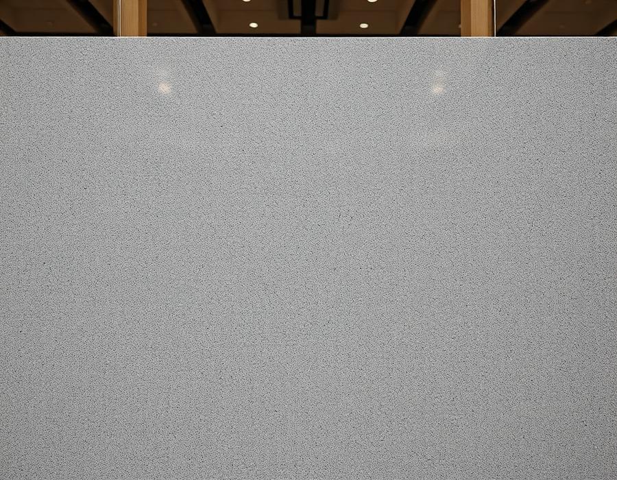 Polished steel grey granite slab with fine even speckle